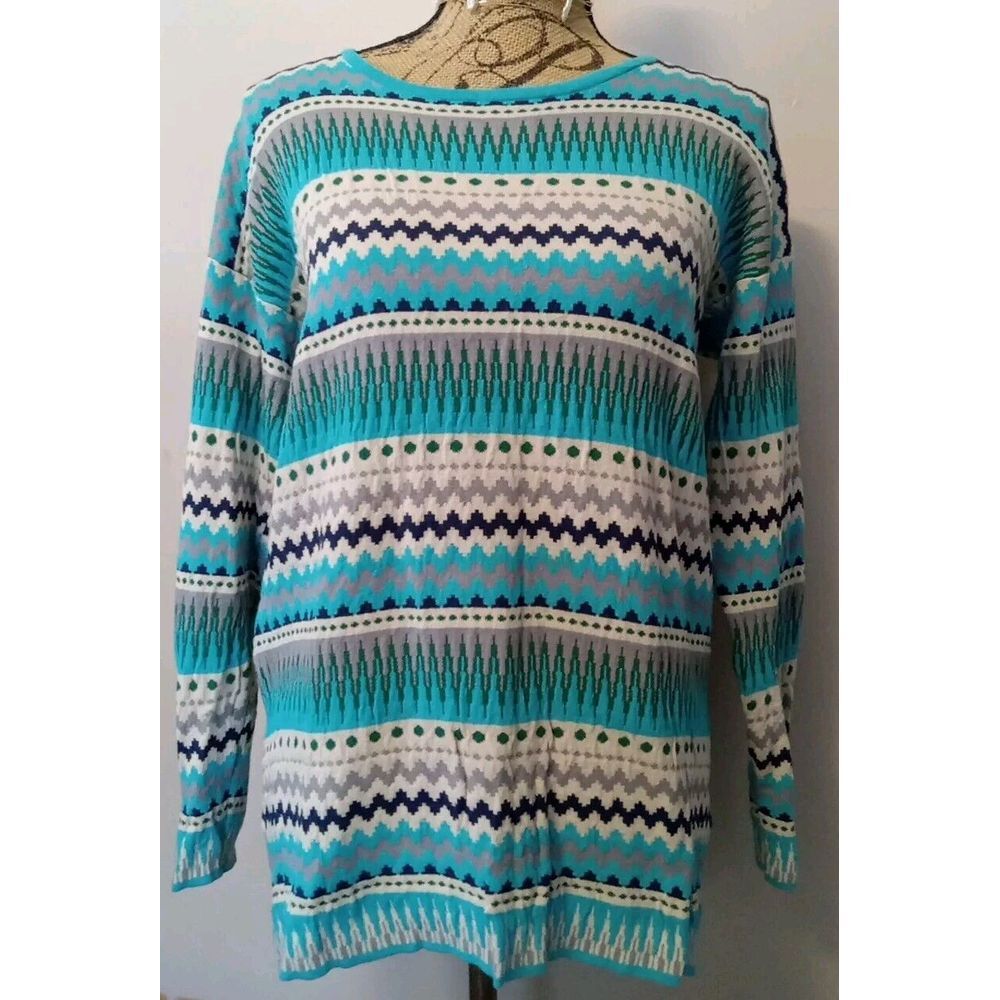 Golbary Women Multicolor‎ Geometric Longsleeve Knit Sweater Size 3 (M)